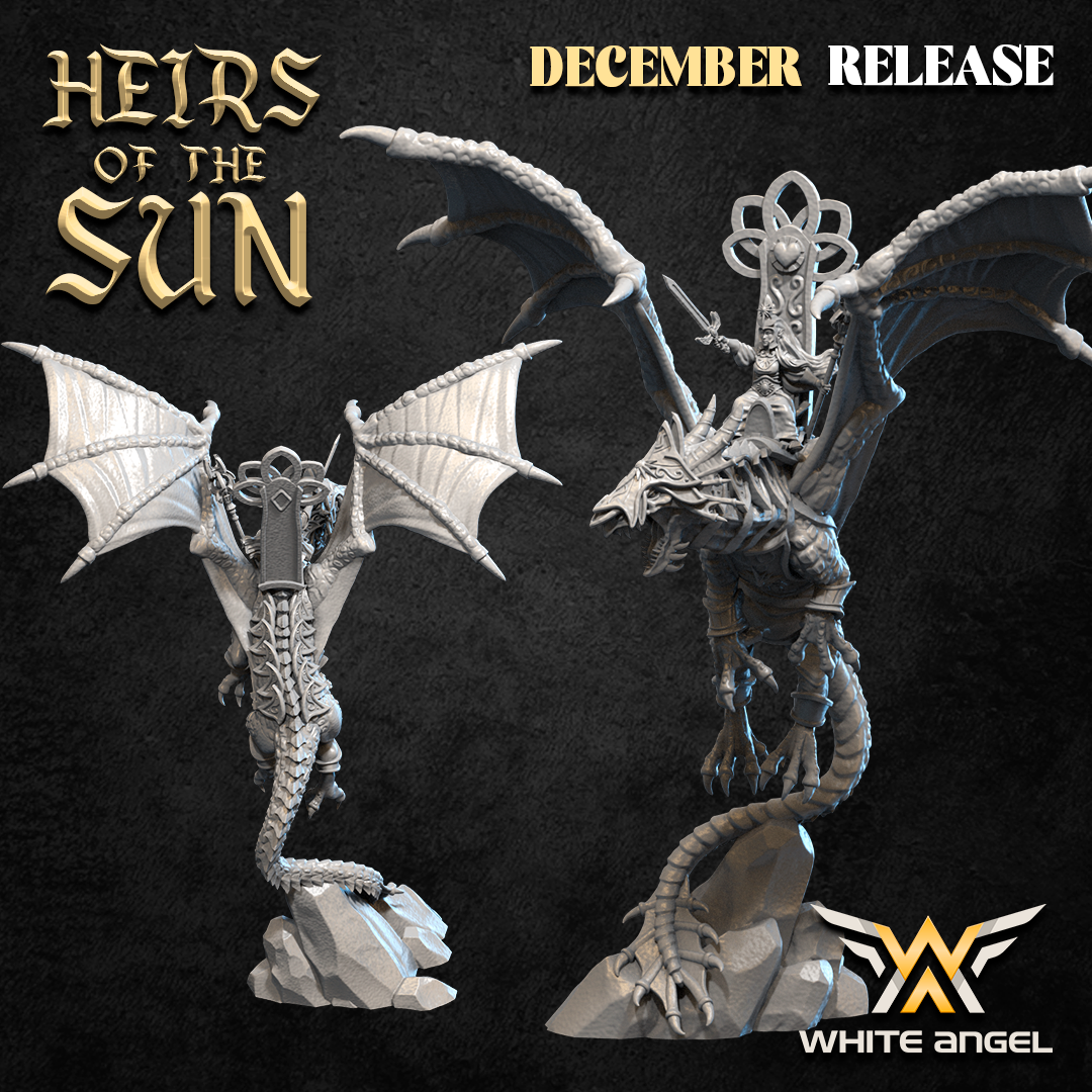 High Priestess on Dragon | Heirs of the Sun | White Angel Miniatures