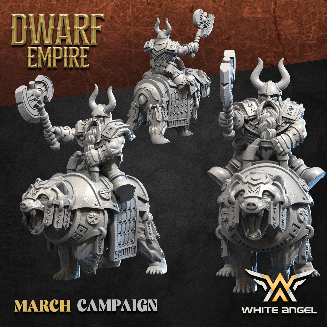 Heavy Dwarf Bear Riders | Dwarf Empire | White Angel Miniatures