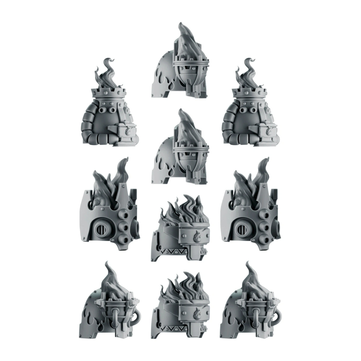 Emberforge Shoulderpads Set 2 - 3D printed resin shoulder pads, shown on a white background