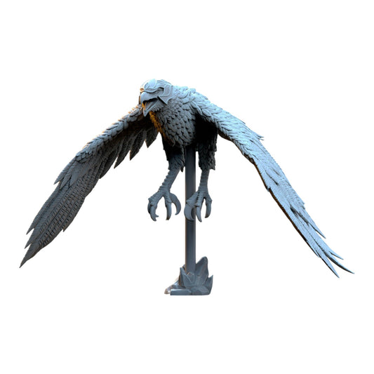 CT Miniatures UK Royal Eagle miniature from Silvermoor Elves, 3D printed in grey resin with detailed wings and talons.