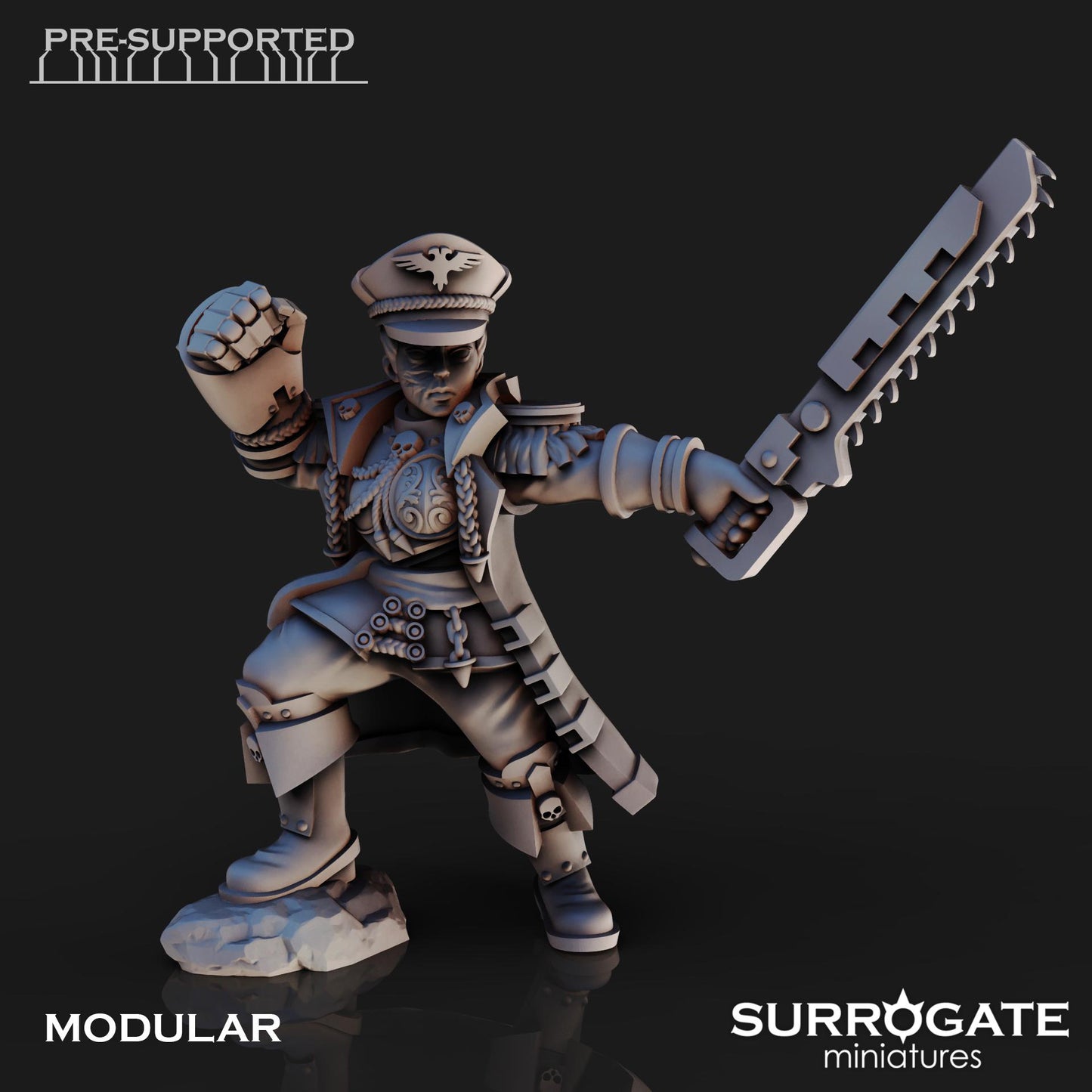 Commissar Victoria "The Faceless" Voran | Surrogate Miniatures | Tabletop Wargaming Miniature Grim Dark Sci-Fi Proxy