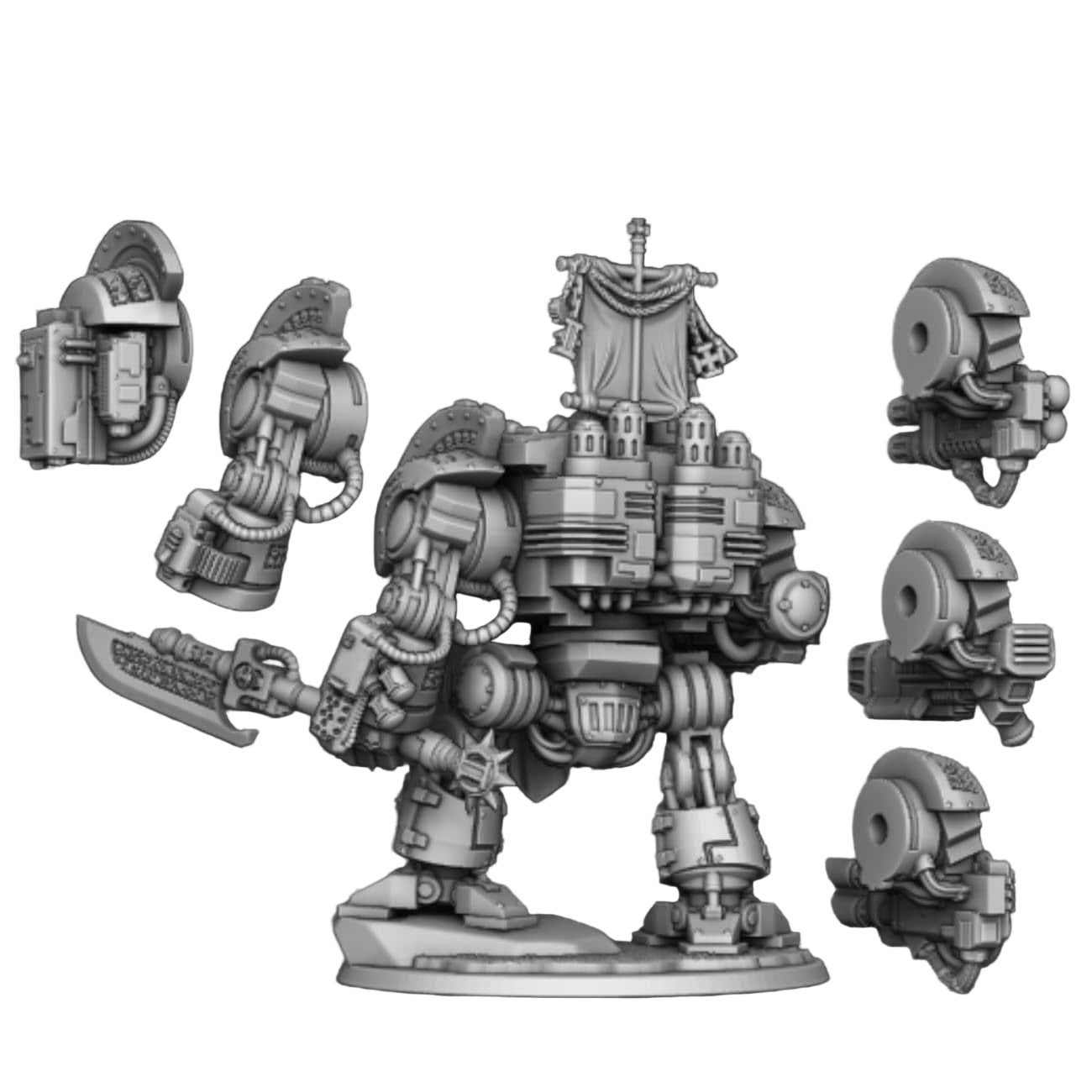 Silver Wardens - Death Robot of Veneration - DMG Minis - Tabletop Wargaming Miniature Sci-Fi/Fantasy/Chaos/Daemon/Proxy