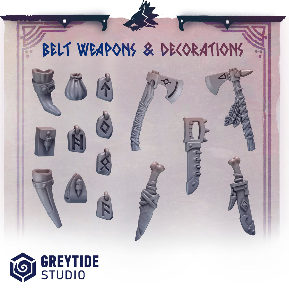 Primal Hounds Belt Weapons and Decorations