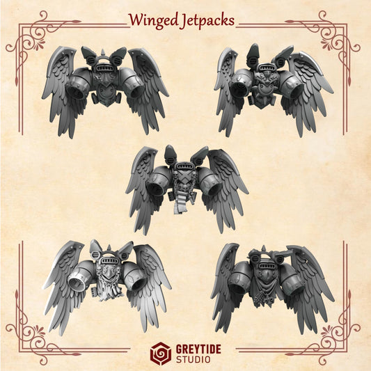 Winged Jetpacks | Crimson Lords | Upgrades | Greytide Studio | Tabletop Wargaming Miniature Grim-Dark Sci-Fi Proxy