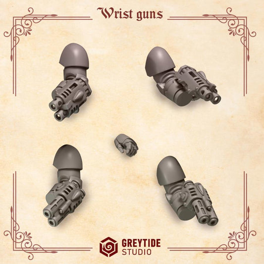 Wrist Guns | Crimson Lords | Upgrades | Greytide Studio | Tabletop Wargaming Miniature Grim-Dark Sci-Fi Proxy