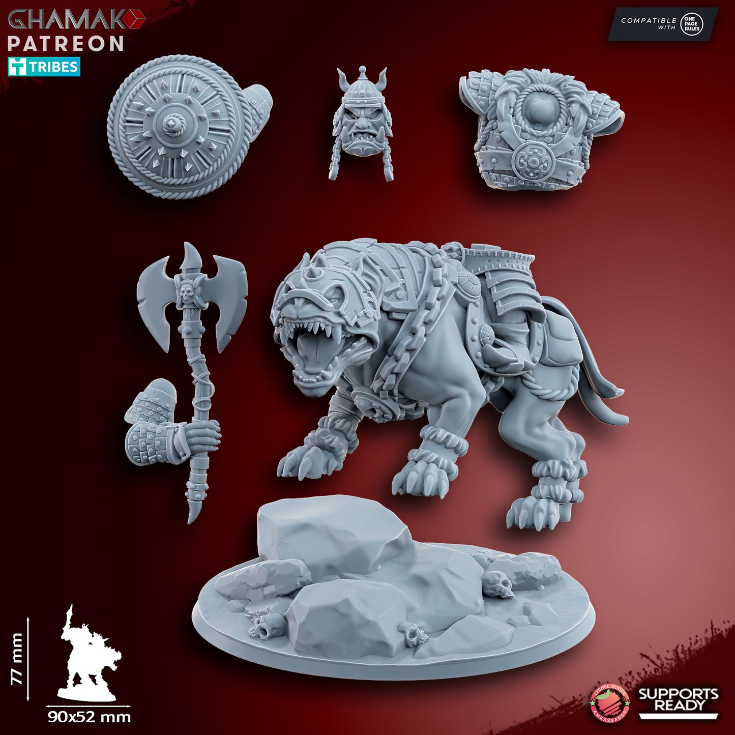 Black Orc Warlord on Warg |  Ghamak