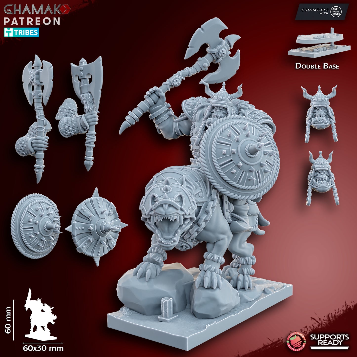 Grey Orc Warlord on Warg | Ghamak