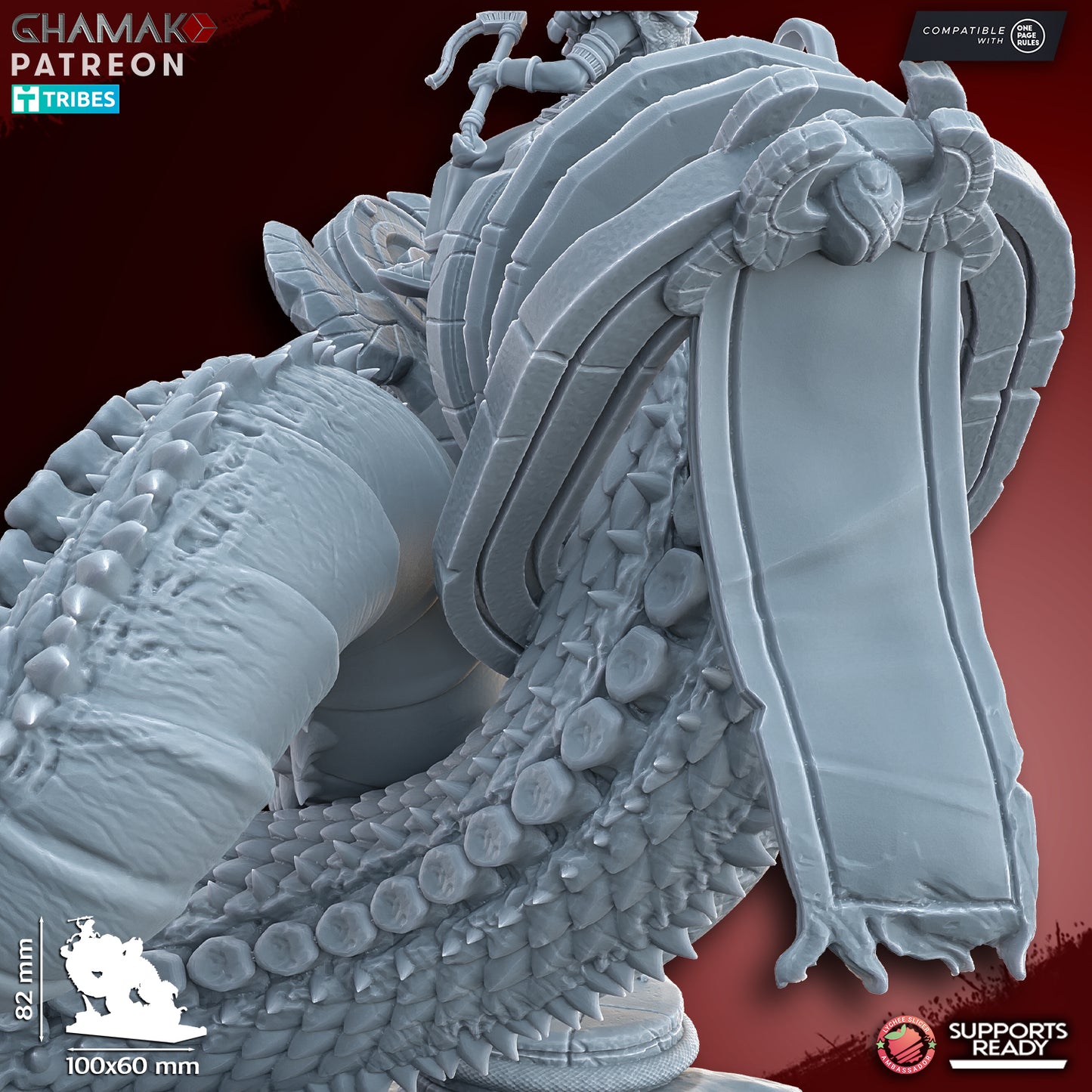 God-King on undead Serpent | Ghamak