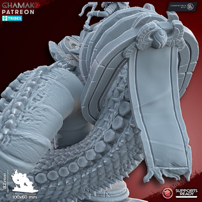 God-King on undead Serpent | Ghamak