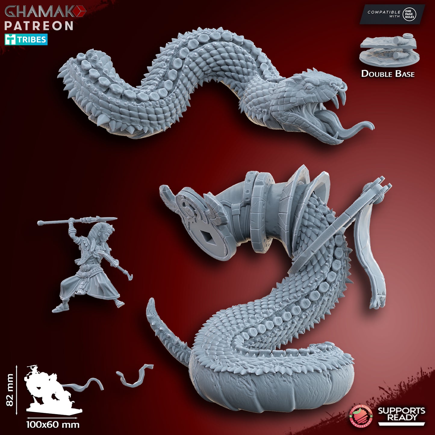 God-King on undead Serpent | Ghamak
