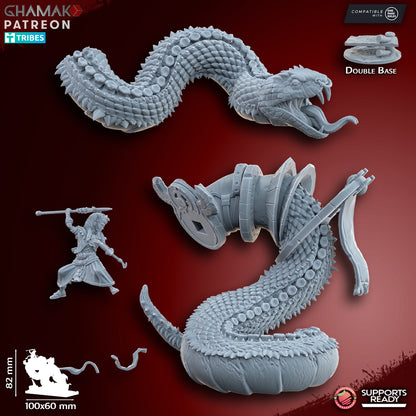 God-King on undead Serpent | Ghamak