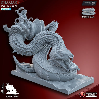 God-King on undead Serpent | Ghamak