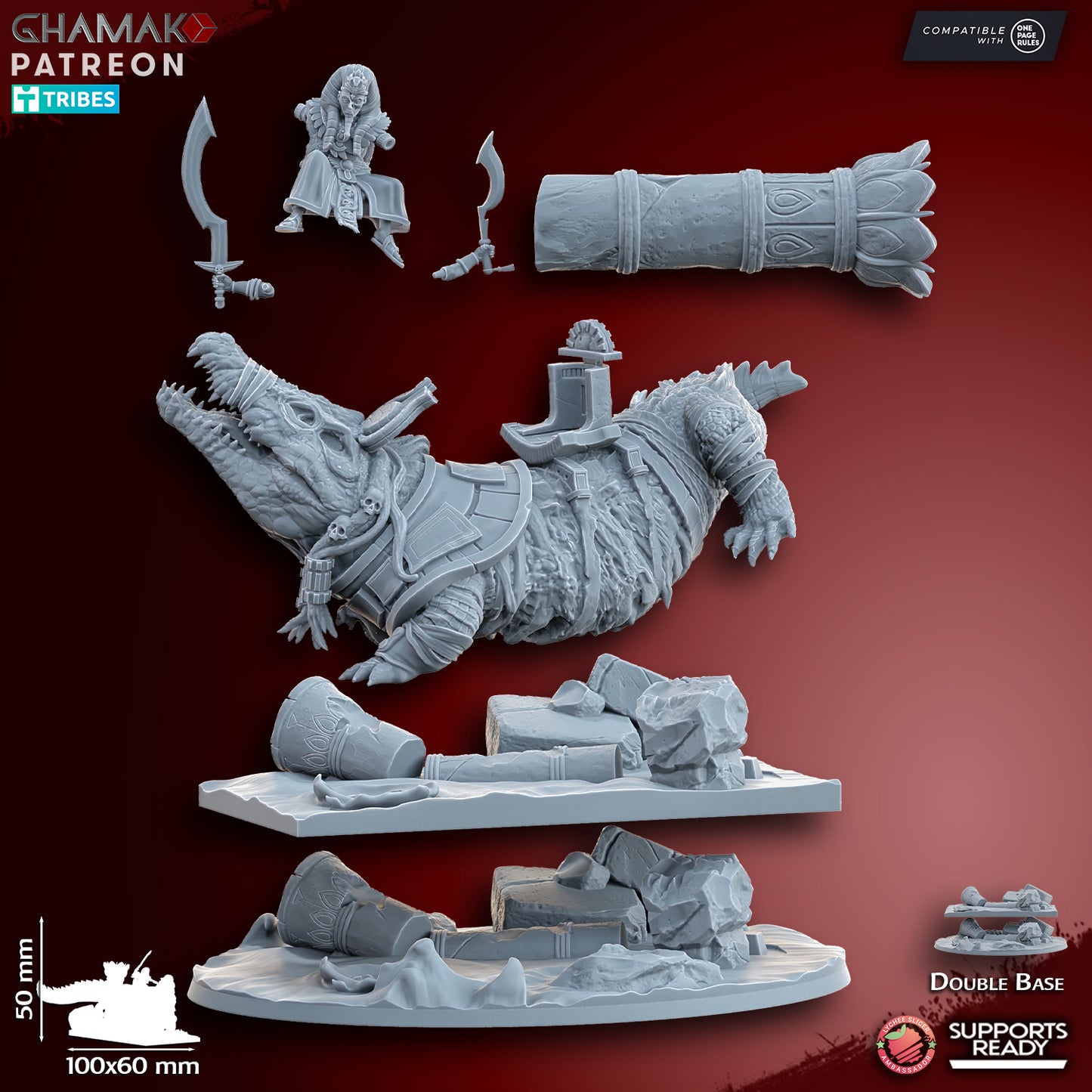 God-King on undead Crocodile | Ghamak