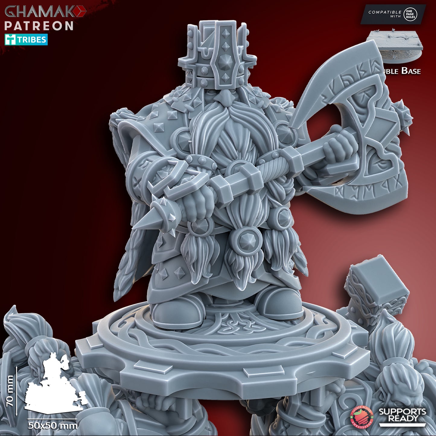 Dwarven King on Shield | Ghamak