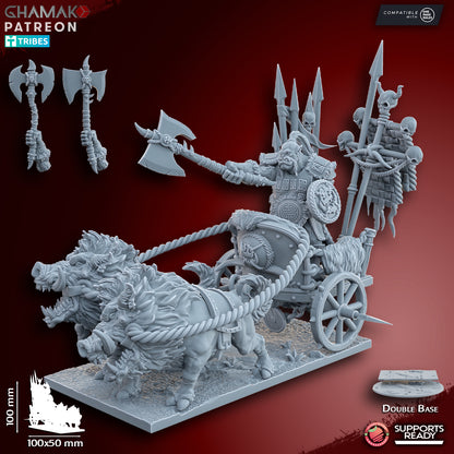 Orc Chieftain on wild boar chariot | Ghamak
