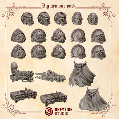 Big Armour Pack | Crimson Lords | Upgrades | Greytide Studio | Tabletop Wargaming Miniature Grim-Dark Sci-Fi Prox