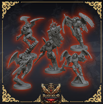 Crimson Angels Honour Guard (x6) | Cyberbrush3D | Tabletop Wargaming Miniature Grim Dark Sci-Fi Proxy