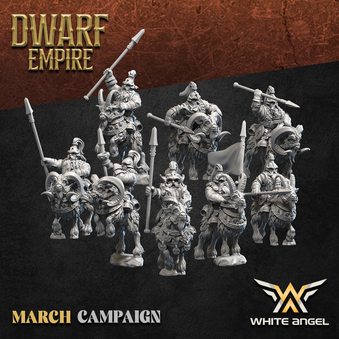 Dwarf Goat Riders | Dwarf Empire | White Angel Miniatures