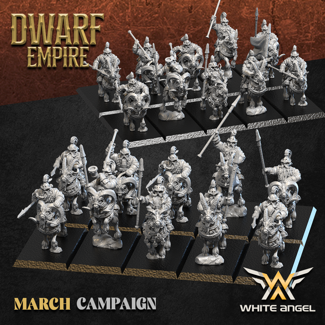Dwarf Goat Riders | Dwarf Empire | White Angel Miniatures