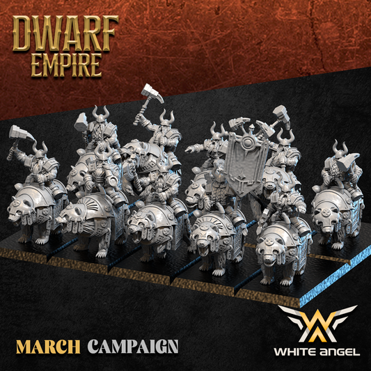 Heavy Dwarf Bear Riders | Dwarf Empire | White Angel Miniatures