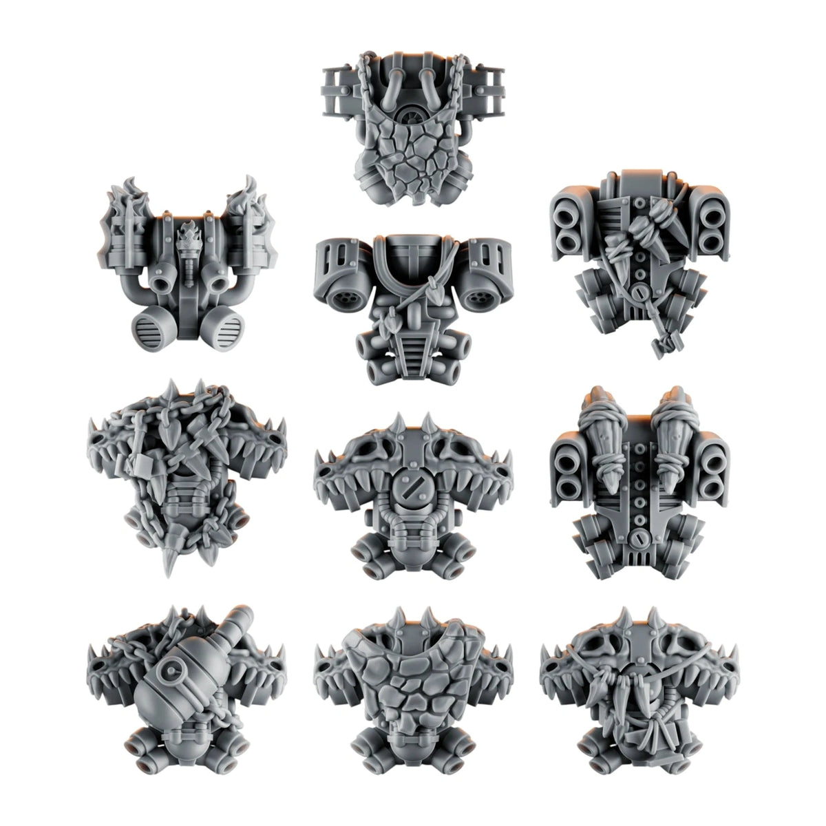 Emberforge Backpacks - 3D printed resin backpacks, shown on a white background