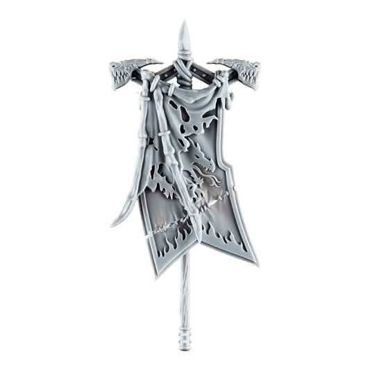 Emberforge Banner - large 3D printed resin banner for a Salamanders-style Space Marine standard bearer
