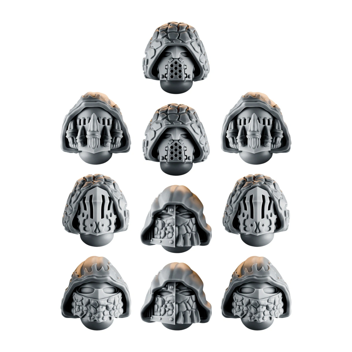 Emberforge Heads Set 3 - 3D printed resin heads, shown on a white background
