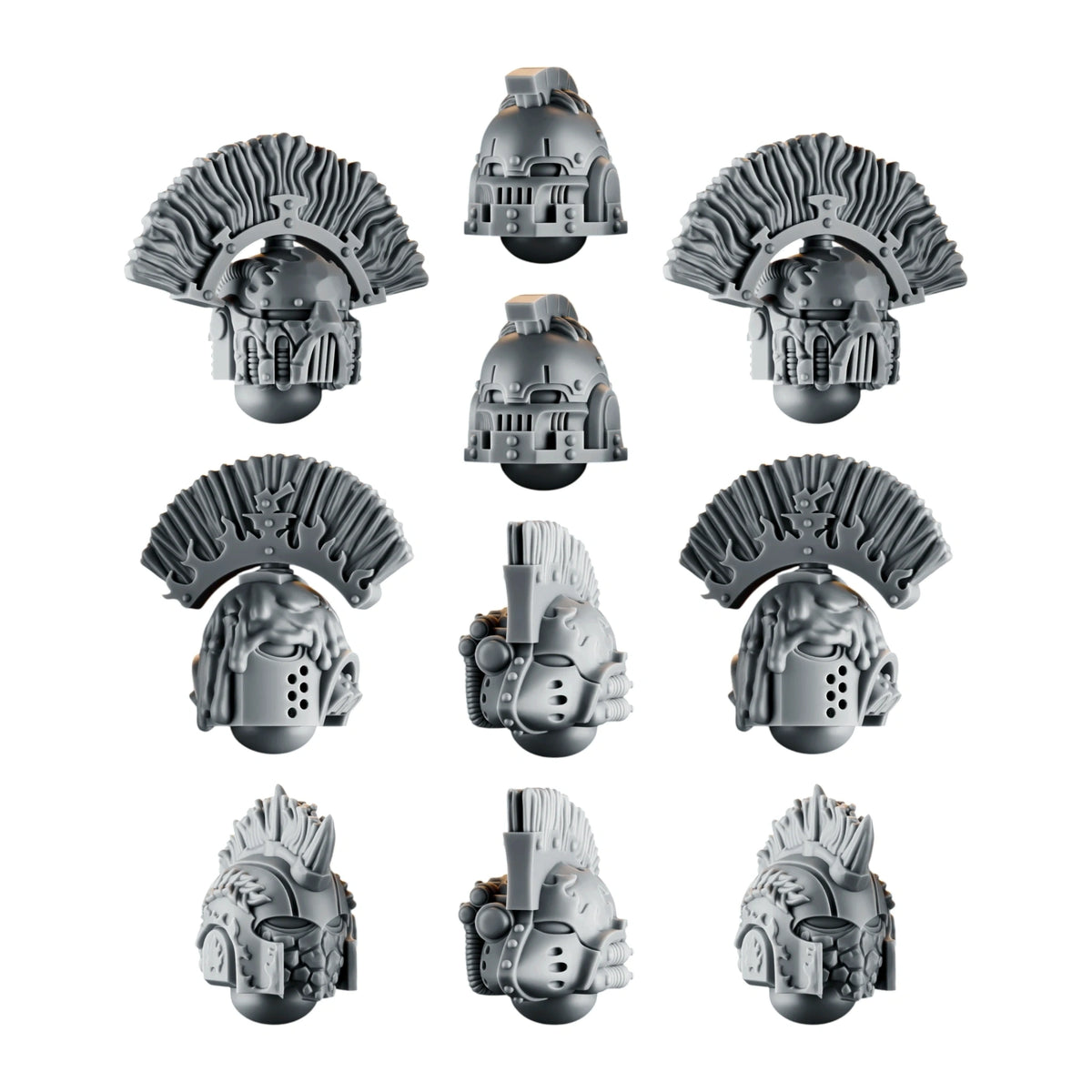 Emberforge Heads Set 4 - 3D printed resin heads, shown on a white background