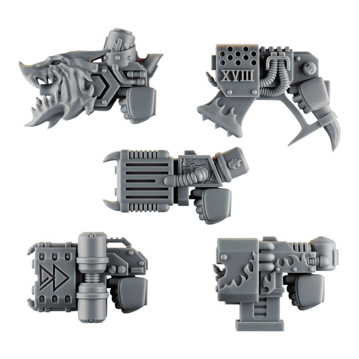 Emberforge Terminator Guns - five 3D printed resin guns for Terminator-armoured Salamanders