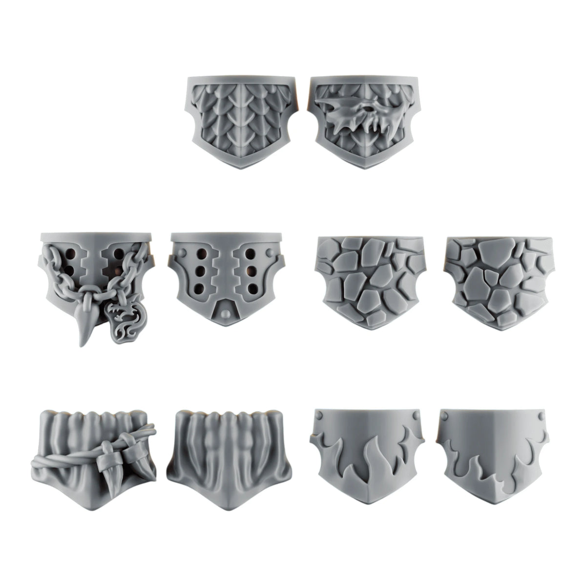 Emberforge Terminator Hip Plates - ten 3D printed resin hip plates for Terminator-armoured Salamanders
