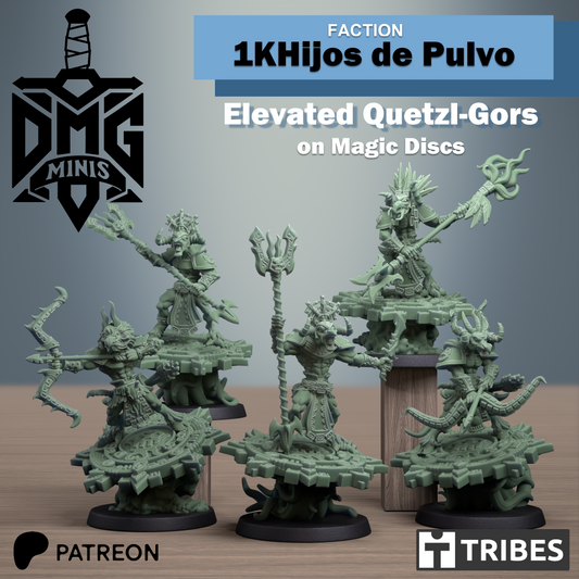 Elevated Quetzlgors (x6) - 1K Hijos - DMG Minis - Tabletop Wargaming Miniature Sci-Fi/Fantasy/Chaos/Daemon/Proxy