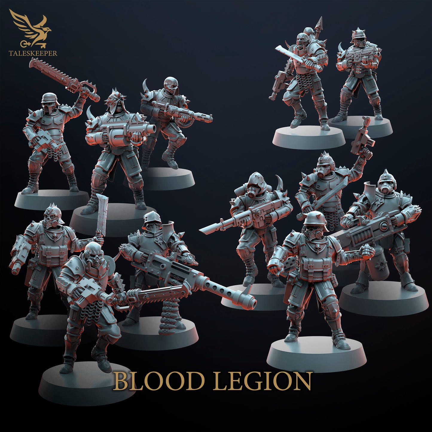 Blood Legion Infantry V2 - Proxies / Cultists - by TalesKeeper - Tabletop Wargaming Miniature Sci-Fi Fantasy Proxy