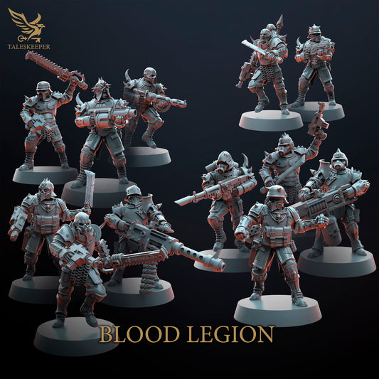 Blood Legion Infantry V2 - Proxies / Cultists - by TalesKeeper - Tabletop Wargaming Miniature Sci-Fi Fantasy Proxy