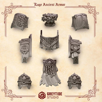 Rage Ancient Armor | Crimson Lords | Upgrades | Greytide Studio | Tabletop Wargaming Miniature Grim-Dark Sci-Fi Proxy