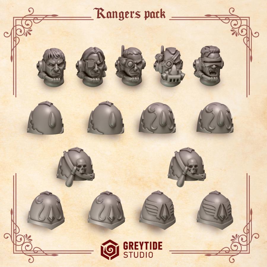 Rangers Pack | Crimson Lords | Upgrades | Greytide Studio | Tabletop Wargaming Miniature Grim-Dark Sci-Fi Proxy