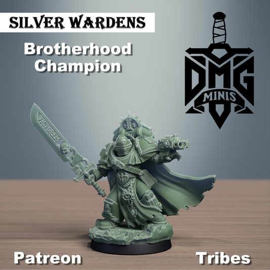 Brotherhood Champion - Silver Wardens - DMG Minis - Tabletop Wargaming Miniature Sci-Fi/Fantasy/Proxy