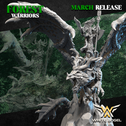 Lord of the Forest on Dragon | Forest Warriors | White Angel Miniatures