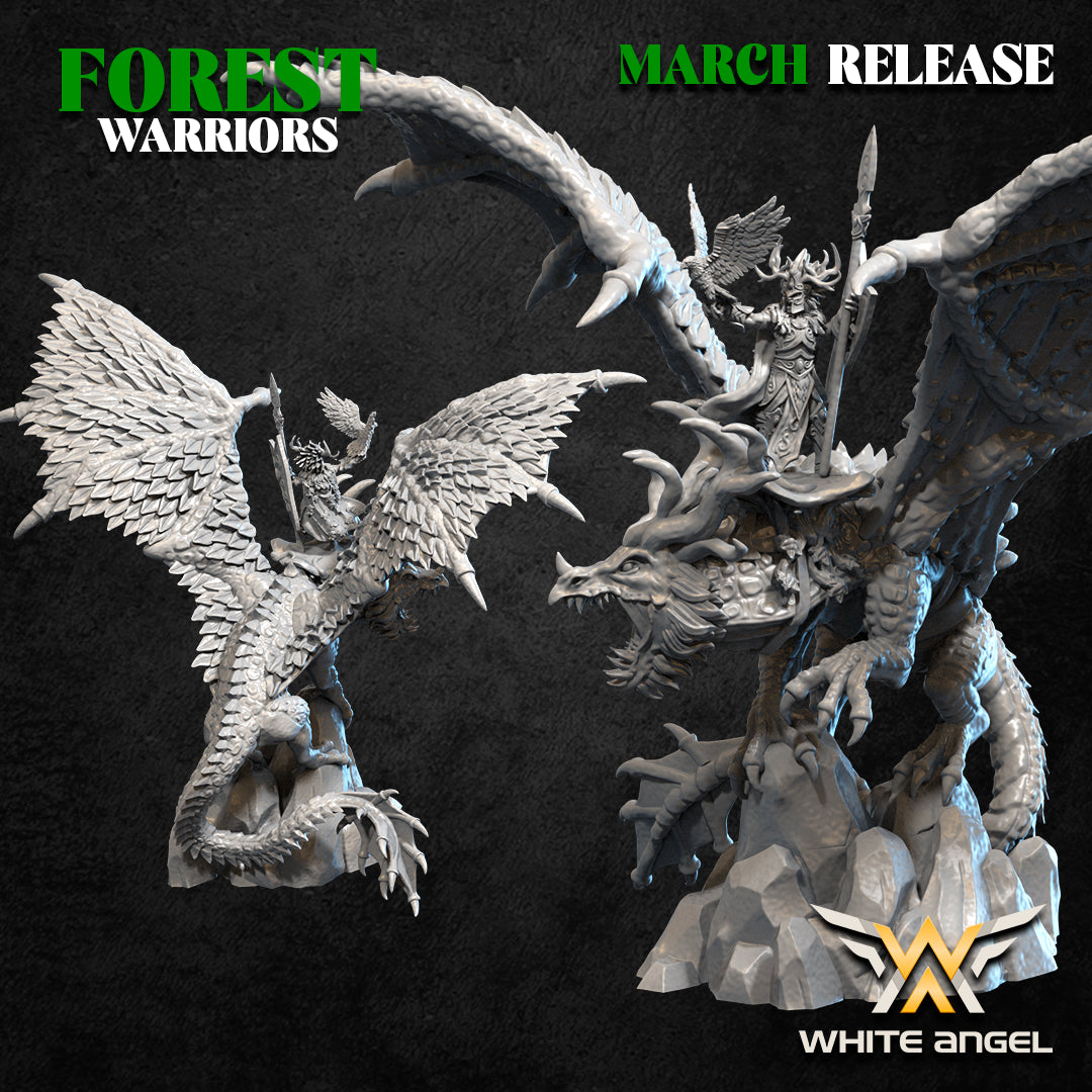 Lord of the Forest on Dragon | Forest Warriors | White Angel Miniatures