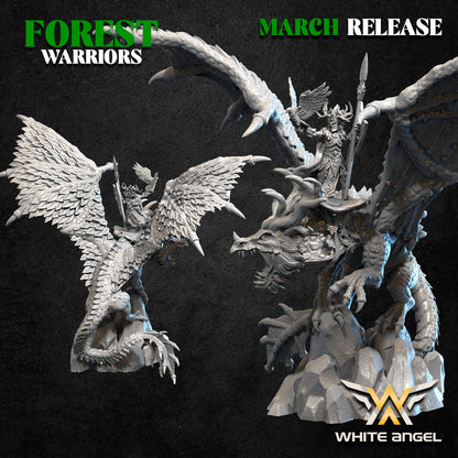 Lord of the Forest on Dragon | Forest Warriors | White Angel Miniatures