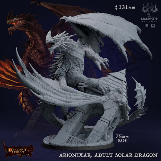 Arionixar, Adult Solar Dragon | Draconic Legion | by Mammoth Factory | Dungeons and Dragons | Tabletop Games | Wargaming | Resin Miniature