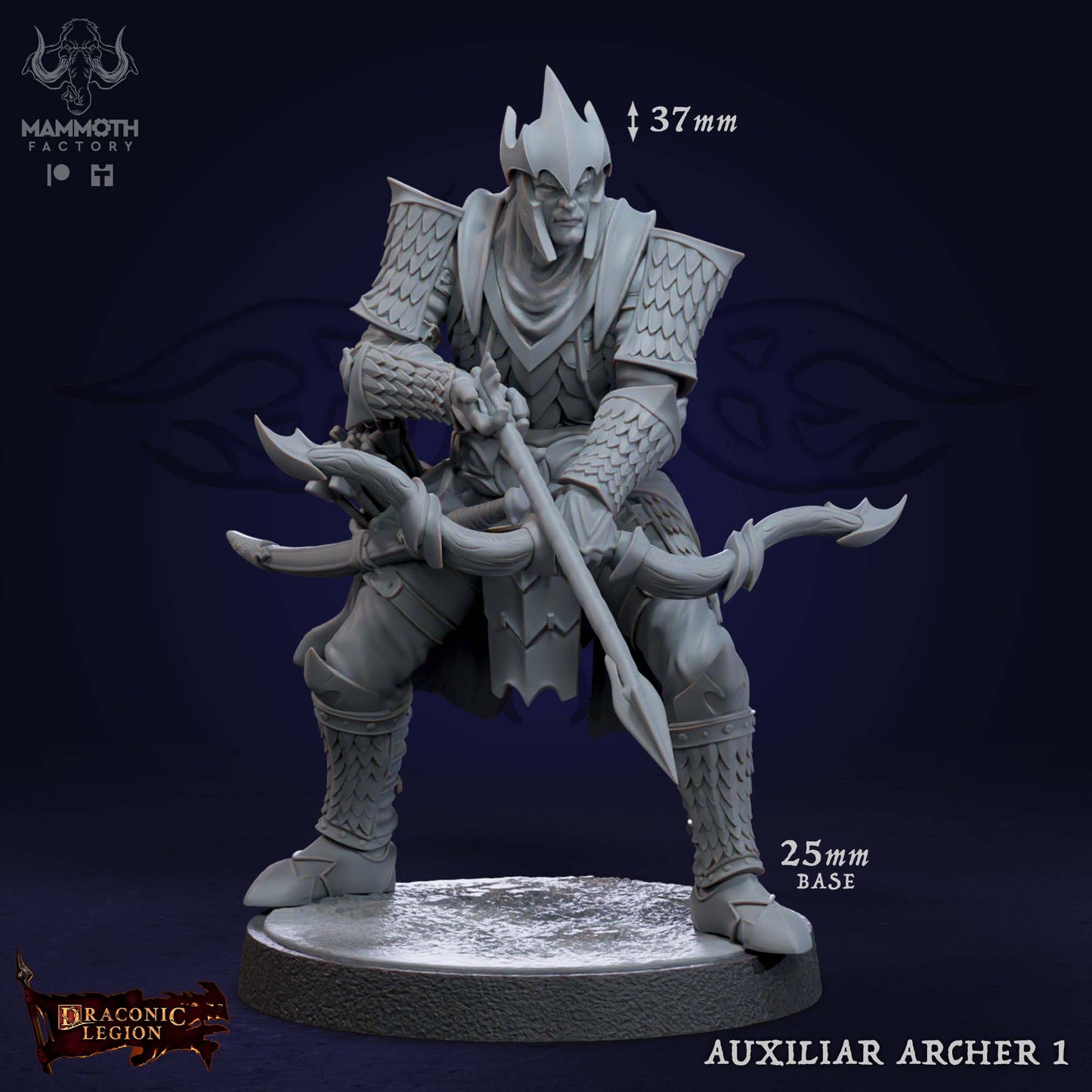 Auxiliar Archers Warband | Draconic Legion | by Mammoth Factory | Dungeons and Dragons | Tabletop Games | Wargaming | Resin Miniature