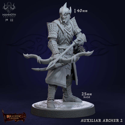 Auxiliar Archers Warband | Draconic Legion | by Mammoth Factory | Dungeons and Dragons | Tabletop Games | Wargaming | Resin Miniature