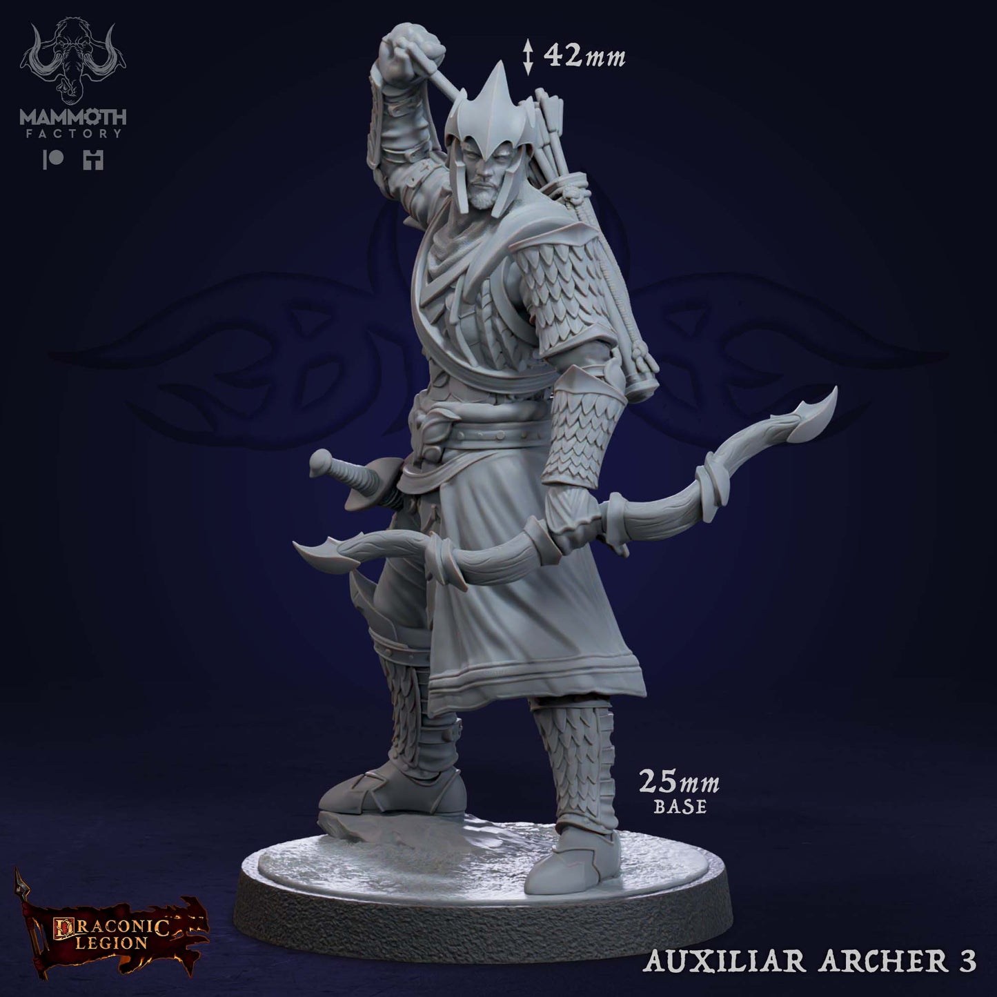 Auxiliar Archers Warband | Draconic Legion | by Mammoth Factory | Dungeons and Dragons | Tabletop Games | Wargaming | Resin Miniature