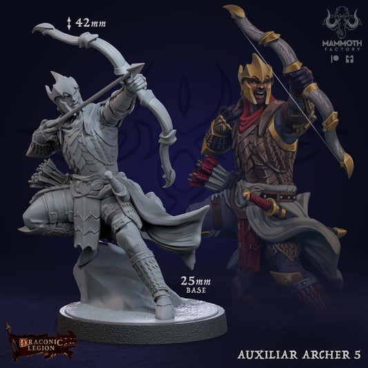 Auxiliar Archers Warband | Draconic Legion | by Mammoth Factory | Dungeons and Dragons | Tabletop Games | Wargaming | Resin Miniature