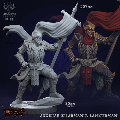 Auxiliar Spearmen Warband | Draconic Legion | by Mammoth Factory | Dungeons and Dragons | Tabletop Games | Wargaming | Resin Miniature