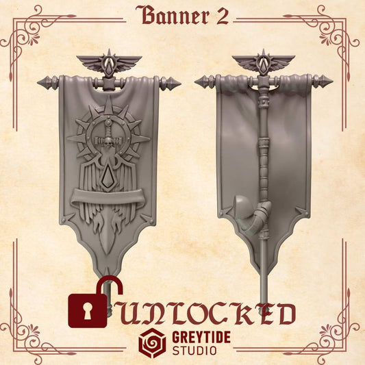 Banner 2 | Crimson Lords | Upgrades | Greytide Studio | Tabletop Wargaming Miniature Grim-Dark Sci-Fi Proxy