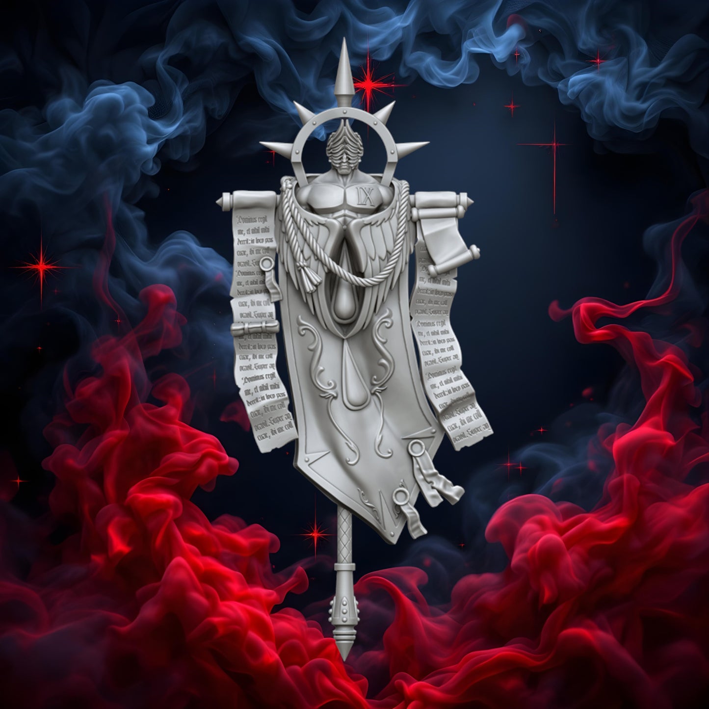 Crimson Angels Banner | Upgrades | Cyberbrush 3D | Tabletop Wargaming Miniature Grim-Dark Sci-Fi Proxy