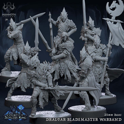 Dralfar Blademasters Warband | Court of the Sunless King | by Mammoth Factory | Dungeons and Dragons | Tabletop Games | Wargaming | Resin Miniature