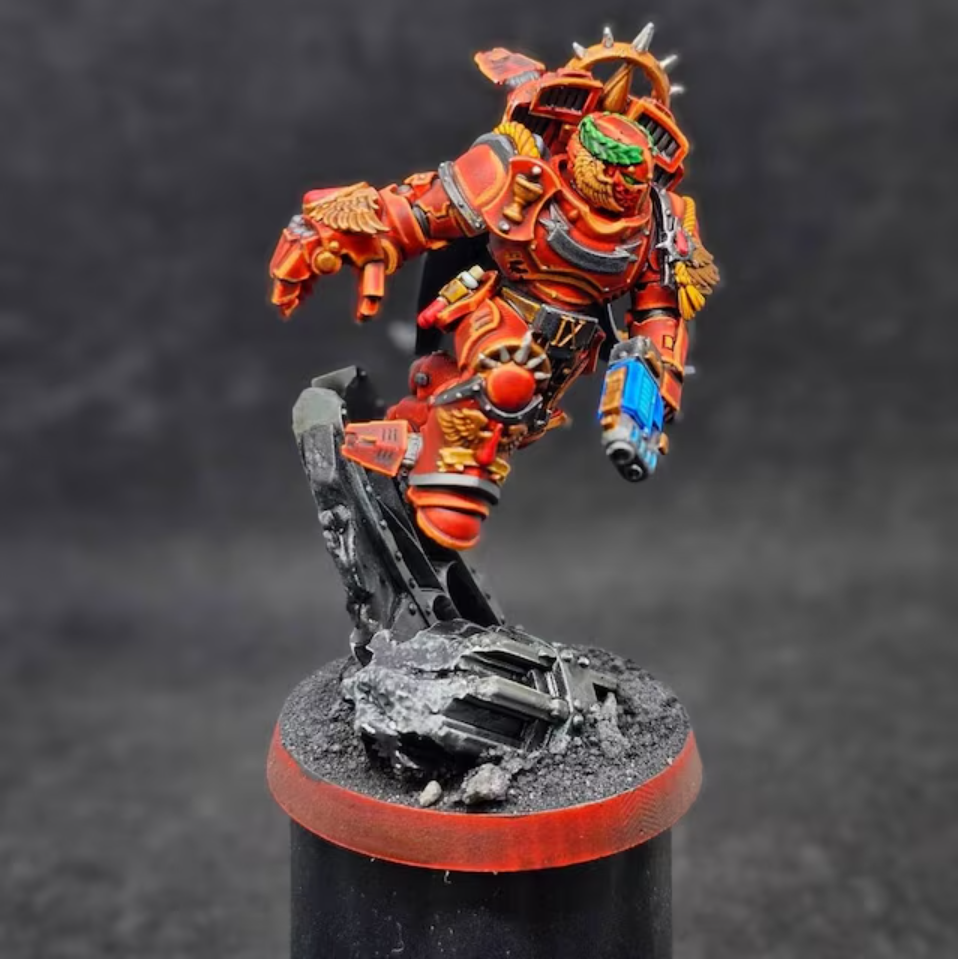 Crimson Angels Assault Captain | Cyberbrush3D | Tabletop Wargaming Miniature Grim Dark Sci-Fi Proxy