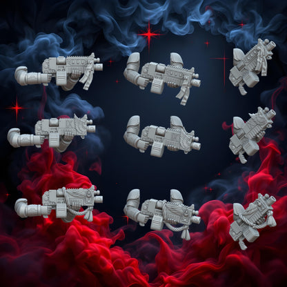 Crimson Angels Assault Gun Set | Upgrades | Cyberbrush 3D | Tabletop Wargaming Miniature Grim-Dark Sci-Fi Proxy